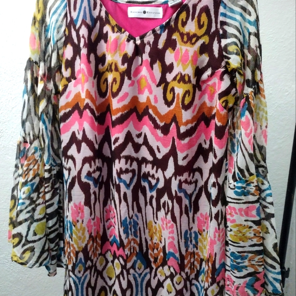 Rancho estancia blouse,multicolor size large